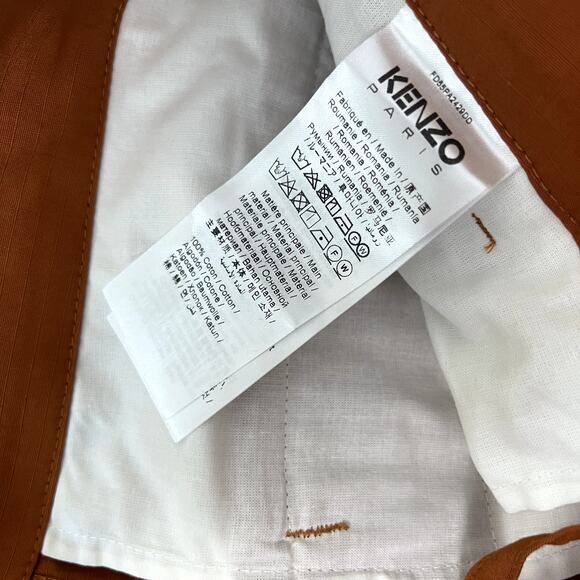 KENZO Paris Wide Leg Cargo Workwear Pant - Dark Camel Sz 28 US - Picture 11 of 11